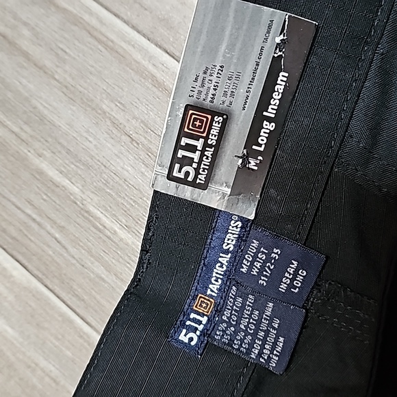 5.11 Tactical Series Black Pants - Medium, Long Inseam - Picture 2 of 5